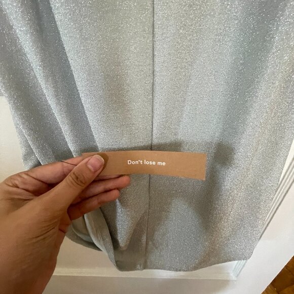 NWT Reformation Breslin Dress in Silver Sparkle, Medium - Picture 6 of 6